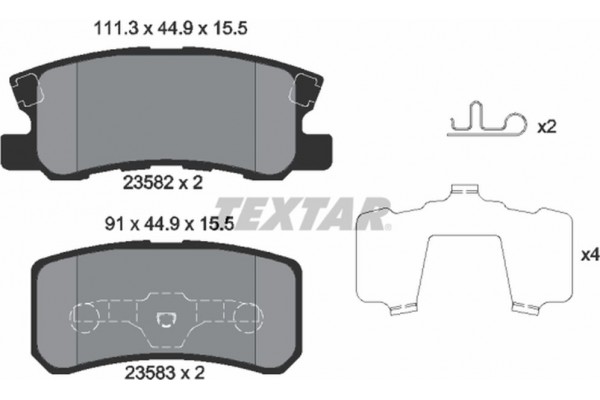 Textar Σετ τακάκια, Δισκόφρενα - 2358202