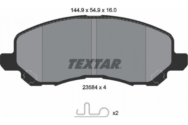 Textar Σετ τακάκια, Δισκόφρενα - 2358401