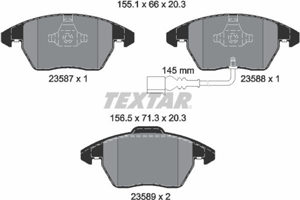 Textar Σετ τακάκια, Δισκόφρενα - 2358701