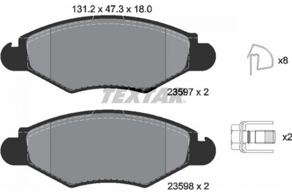 Textar Σετ τακάκια, Δισκόφρενα - 2359703