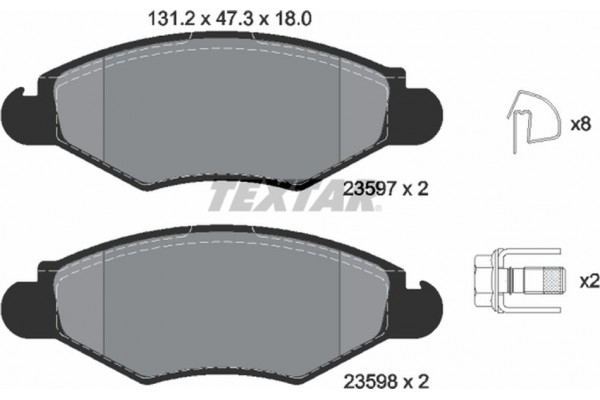 Textar Σετ τακάκια, Δισκόφρενα - 2359703