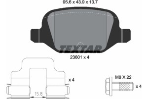 Textar Σετ τακάκια, Δισκόφρενα - 2360102