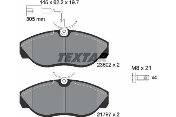 Textar Σετ τακάκια, Δισκόφρενα - 2360201