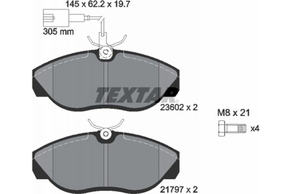 Textar Σετ τακάκια, Δισκόφρενα - 2360201 Textar Σετ τακάκια, Δισκόφρενα - 2360201