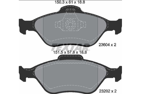 Textar Σετ τακάκια, Δισκόφρενα - 2360406