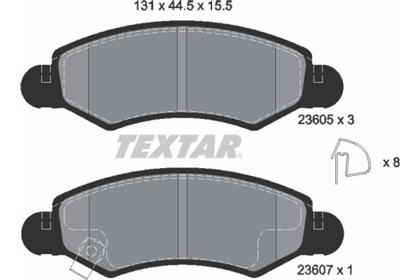 Textar Σετ τακάκια, Δισκόφρενα - 2360501