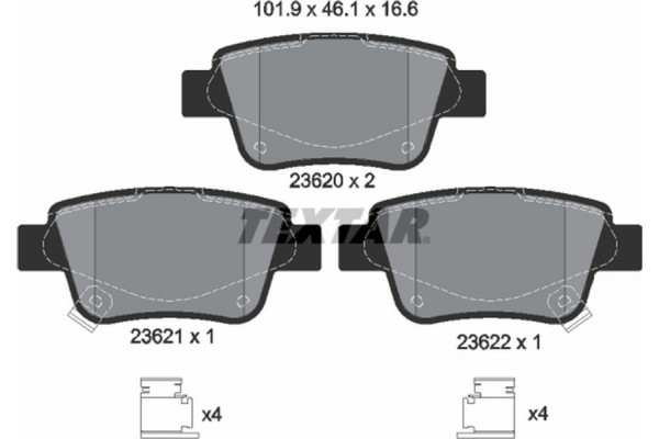 Textar Σετ τακάκια, Δισκόφρενα - 2362002 Textar Σετ τακάκια, Δισκόφρενα - 2362002