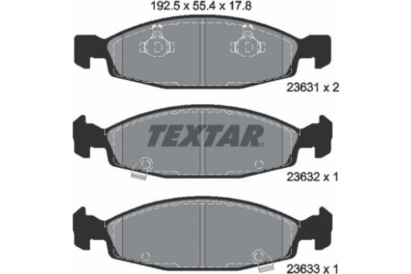 Textar Σετ τακάκια, Δισκόφρενα - 2363101