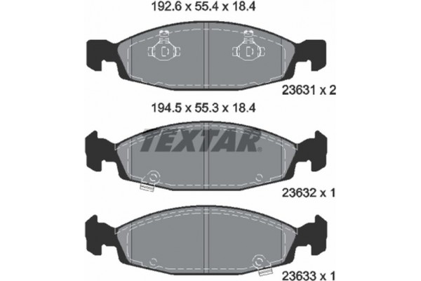 Textar Σετ τακάκια, Δισκόφρενα - 2363101