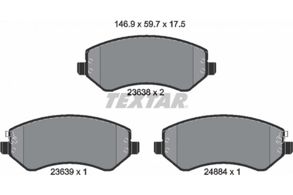 Textar Σετ τακάκια, Δισκόφρενα - 2363801