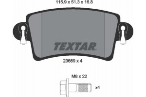 Textar Σετ τακάκια, Δισκόφρενα - 2366901