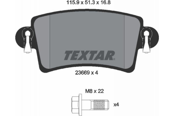 Textar Σετ τακάκια, Δισκόφρενα - 2366901