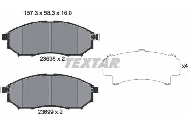 Textar Σετ τακάκια, Δισκόφρενα - 2369801