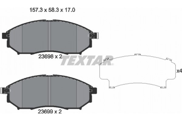 Textar Σετ τακάκια, Δισκόφρενα - 2369803