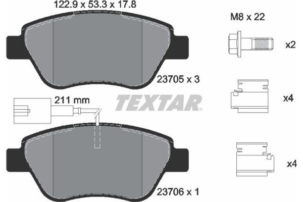 Textar Σετ τακάκια, Δισκόφρενα - 2370502