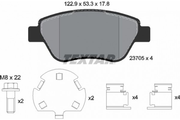 Textar Σετ τακάκια, Δισκόφρενα - 2370507