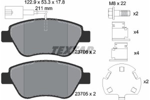 Textar Σετ τακάκια, Δισκόφρενα - 2370601