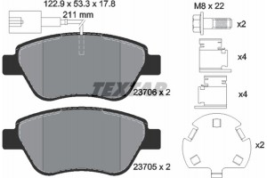 Textar Σετ τακάκια, Δισκόφρενα - 2370601