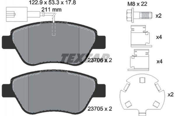 Textar Σετ τακάκια, Δισκόφρενα - 2370601