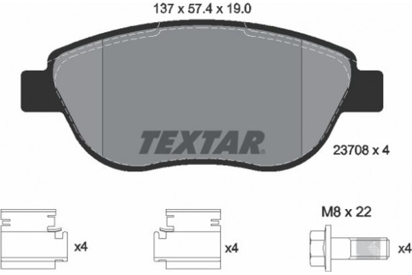 Textar Σετ τακάκια, Δισκόφρενα - 2370803