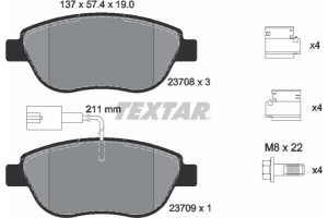 Textar Σετ τακάκια, Δισκόφρενα - 2370802