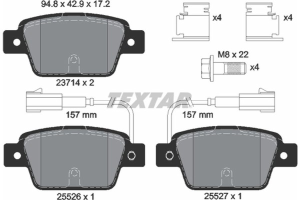 Textar Σετ τακάκια, Δισκόφρενα - 2371403