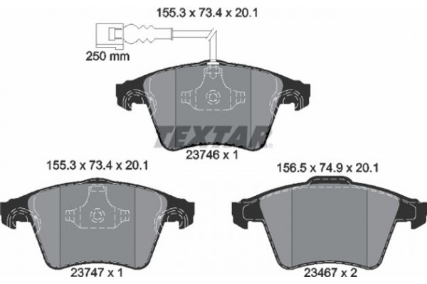 Textar Σετ τακάκια, Δισκόφρενα - 2374602