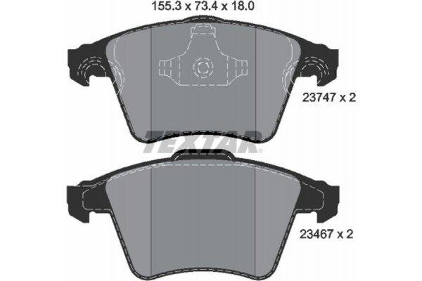 Textar Σετ τακάκια, Δισκόφρενα - 2374701