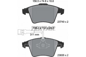Textar Σετ τακάκια, Δισκόφρενα - 2374901