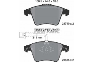 Textar Σετ τακάκια, Δισκόφρενα - 2374901
