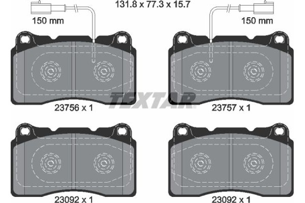 Textar Σετ τακάκια, Δισκόφρενα - 2375601