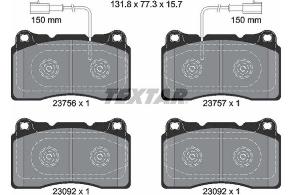 Textar Σετ τακάκια, Δισκόφρενα - 2375601