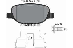 Textar Σετ τακάκια, Δισκόφρενα - 2376002