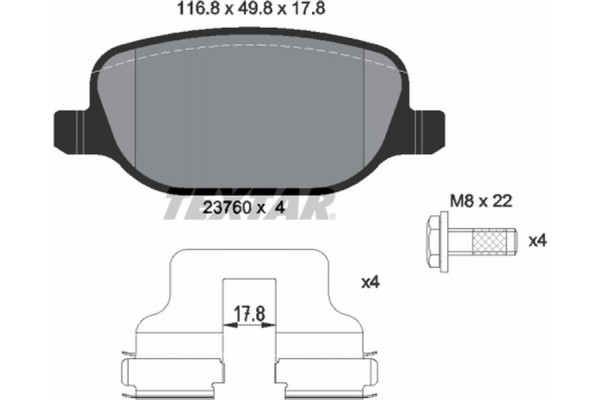 Textar Σετ τακάκια, Δισκόφρενα - 2376002 Textar Σετ τακάκια, Δισκόφρενα - 2376002