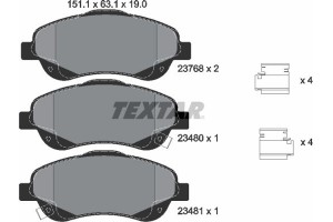 Textar Σετ τακάκια, Δισκόφρενα - 2376802