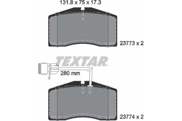 Textar Σετ τακάκια, Δισκόφρενα - 2377301