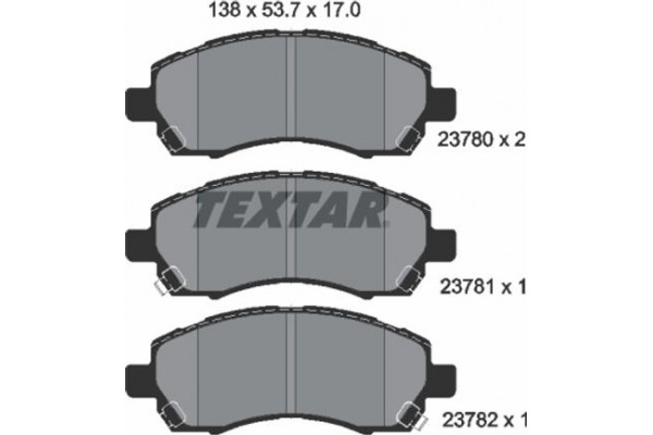 Textar Σετ τακάκια, Δισκόφρενα - 2378001