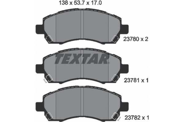 Textar Σετ τακάκια, Δισκόφρενα - 2378001