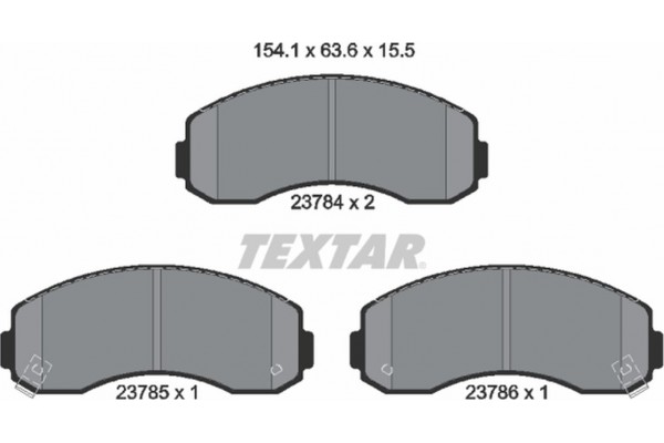 Textar Σετ τακάκια, Δισκόφρενα - 2378401