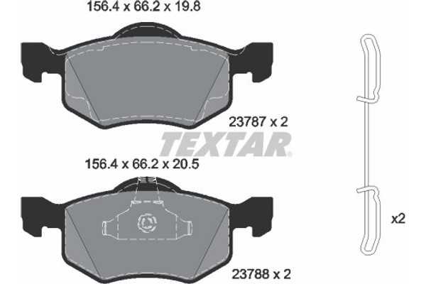 Textar Σετ τακάκια, Δισκόφρενα - 2378704