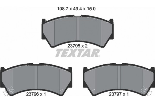 Textar Σετ τακάκια, Δισκόφρενα - 2379501