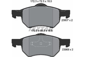 Textar Σετ τακάκια, Δισκόφρενα - 2380701