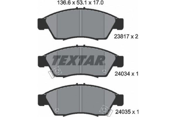 Textar Σετ τακάκια, Δισκόφρενα - 2381701