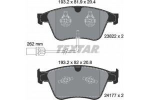 Textar Σετ τακάκια, Δισκόφρενα - 2382201