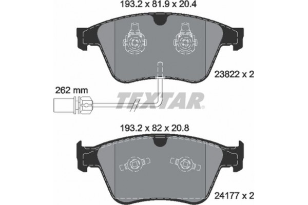 Textar Σετ τακάκια, Δισκόφρενα - 2382201