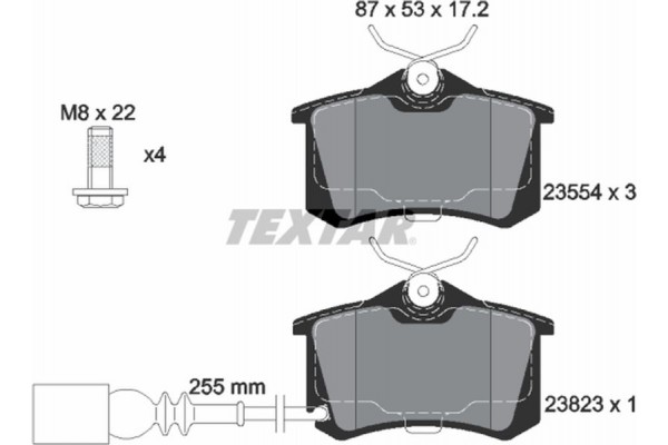 Textar Σετ τακάκια, Δισκόφρενα - 2382301