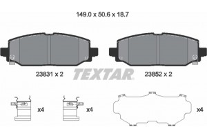 Textar Σετ τακάκια, Δισκόφρενα - 2383101
