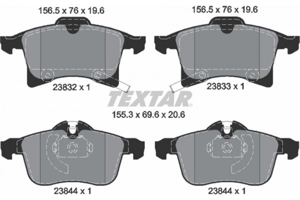 Textar Σετ τακάκια, Δισκόφρενα - 2383201