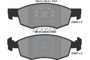 Textar Σετ τακάκια, Δισκόφρενα - 2384201