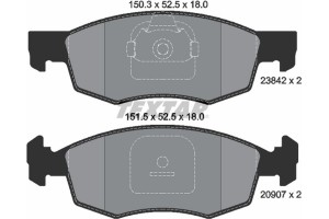 Textar Σετ τακάκια, Δισκόφρενα - 2384201